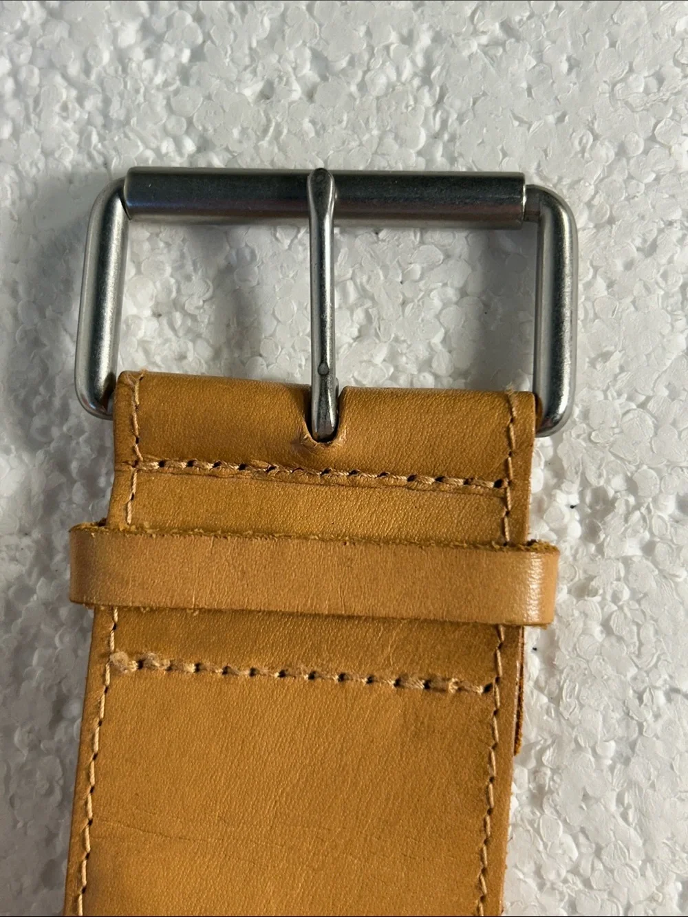 GAP SZ S Camel Braided Leather Belt Stainless Buckle Essential Boho Chic Western
